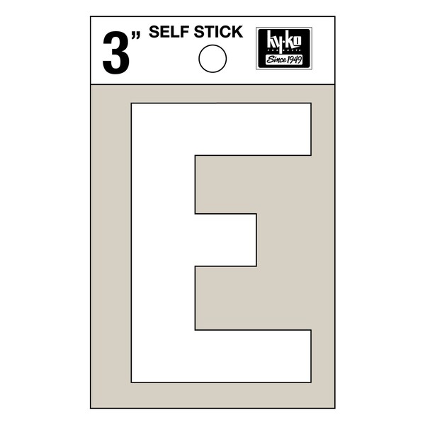 Hy-Ko 3In White Vinyl Letter E, 10PK A30515 - main